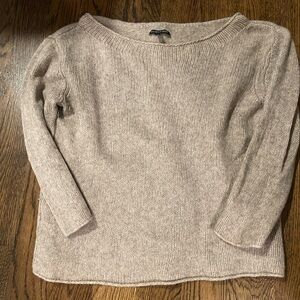 Eileen Fisher Light Taupe Scoop Neck Knit Sweater